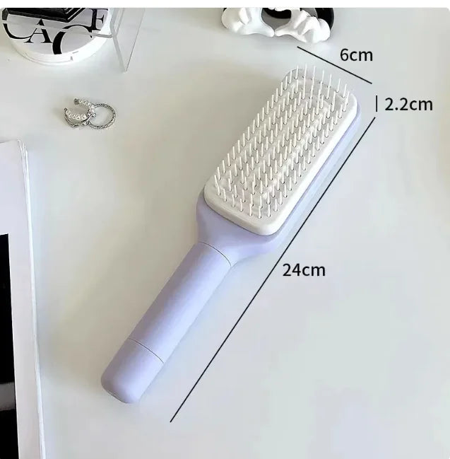 4 In 1 Self Cleaning Hair Brush New Self-Cleaning Anti-Static Massage Comb Scalable Rotate Lifting Self Cleaning Hairbrush