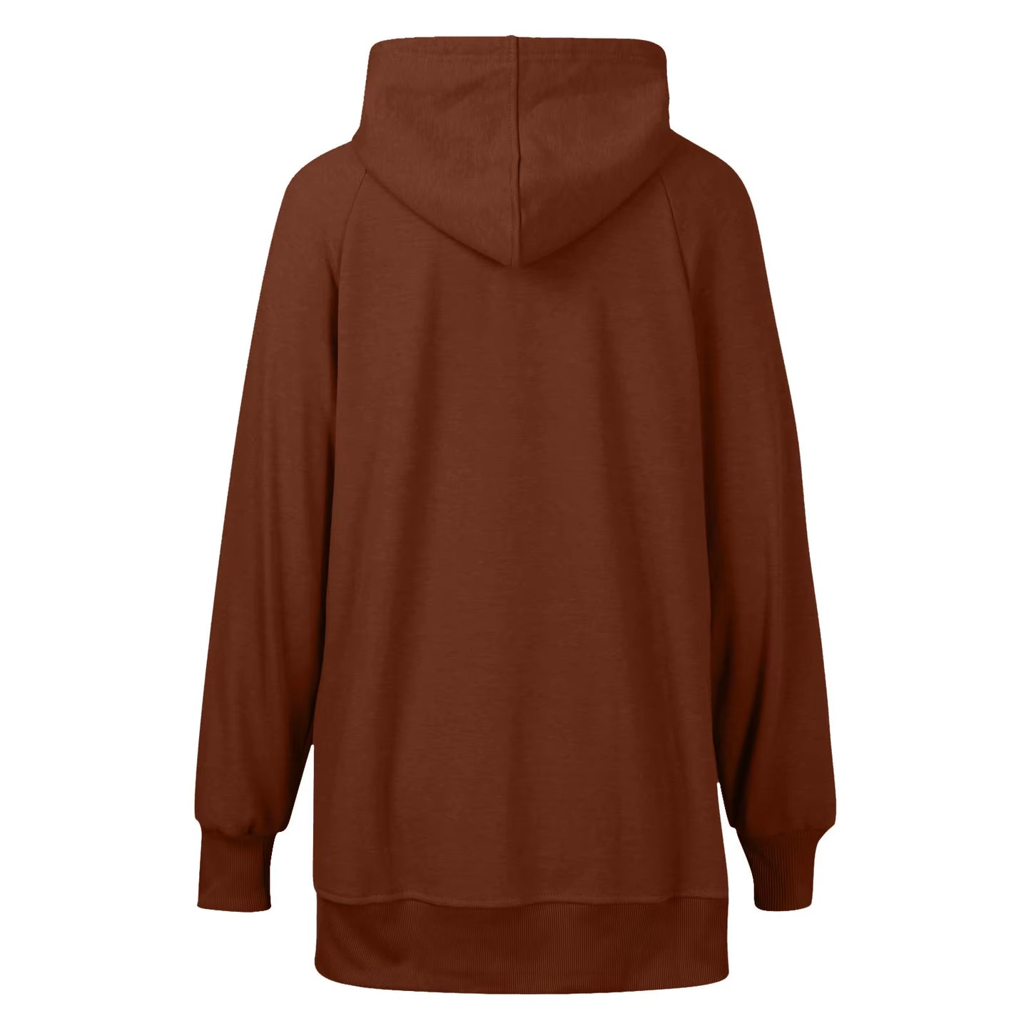 Fashion Trend Ladies Solid Color Loose Casual Pullover Sweatshirt Long Sleeve Split Hem Hoodie Dress with Pocket Chamarras Dama